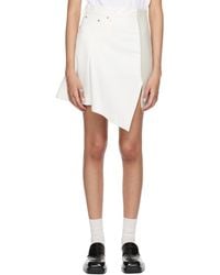 Sacai - Wool Paneled Denim Miniskirt - Lyst