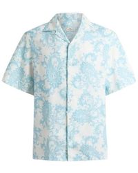 Etro - Linen Bowling Shirt With Paisley Motif - Lyst
