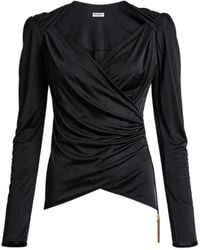 Balmain - Jersey Draped Top - Lyst