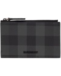 Burberry - Logo Plaque Checked Zipped Wallet - Lyst