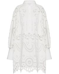 Valentino - Broderie Infinie Waves Short Dress - Lyst