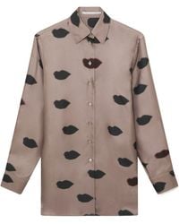 Stella McCartney - Oversized Lips Print Shirt - Lyst