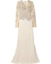 Georges Hobeika - Crystal-Embellished Tulle And Faille Gown - Lyst