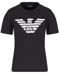 Emporio Armani - Logo Printed Crewneck T-Shirt - Lyst