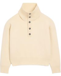 Ami Paris - High Buttoned Collar Wool Sweater - Lyst