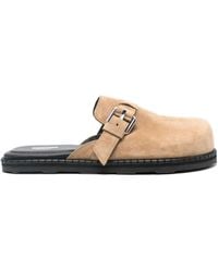 Moschino - Buckled Round Toe Mules - Lyst