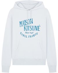 Maison Kitsuné - Maison Kitsuné Logo Printed Drawstring Hoodie - Lyst