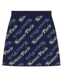 KENZO - All-Over Logo Detailed Knitted Mini Skirt - Lyst
