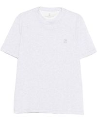 Brunello Cucinelli - Logo Embroidered Crewneck T-Shirt - Lyst