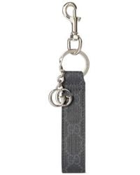 Gucci - Logo Plaque Monogrammed Keychain - Lyst