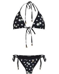 Dolce & Gabbana - Floral Printed Two-Piece Swimsuit - Lyst