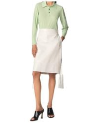 Bottega Veneta - Shiny Leather Skirt - Lyst