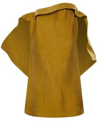 Magda Butrym - Ruffled-Trim Tie-Fastening Top - Lyst
