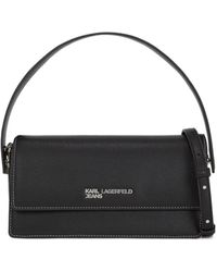 KARL LAGERFELD - Logo-Plaque Contrast-Stitch Shoulder Bag - Lyst