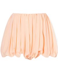 Chloé - Pleated Silk-Charmeuse Shorts - Lyst