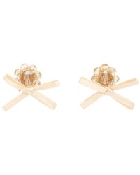 Simone Rocha - Petite Bow Daisy Satin Earrings - Lyst