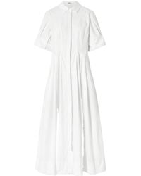 Jonathan Simkhai - Mollie Pleated Cotton-Poplin Midi Shirt Dress - Lyst
