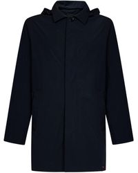 Aspesi - Buttoned Hooded Coat - Lyst