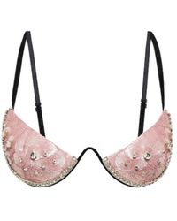 Area - Embellished Bra Top - Lyst