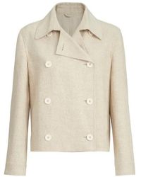 Brunello Cucinelli - Double-Breasted Cropped Jacket - Lyst