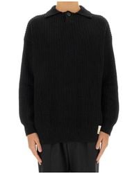Emporio Armani - Fisherman's-Knit Long Sleeved Polo Shirt - Lyst