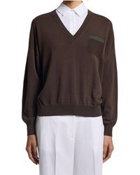Peserico - Pocket V-Neck Sweater - Lyst