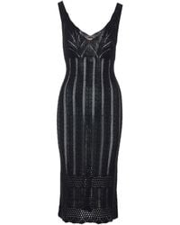 Twinset - Lurex Knit V-Neck Knitted Dress - Lyst