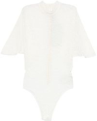 David Koma - Short-Sleeved Shawl Bodysuit - Lyst