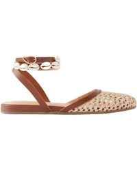 Ancient Greek Sandals - Filothea Embellished Leather-Trimmed Crocheted Sandals - Lyst