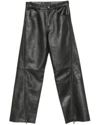 Haikure - Belt-Loops Leather Trousers - Lyst