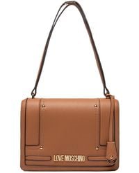 Moschino - Hammered-Effect Shoulder Bag - Lyst