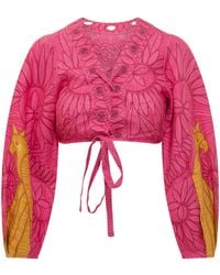 FARM Rio - Usiacuri Eyelet Cropped Top - Lyst