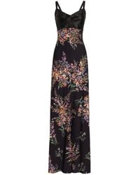 Dolce & Gabbana - Flower Bouquets Printed Long Charmeuse Dress - Lyst