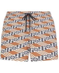 Fendi - Graphic Printed Drawstring Swim Shorts - Lyst
