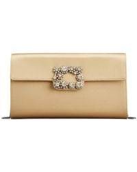 Roger Vivier - Efflorescence Embellished Satin Clutch Bag - Lyst