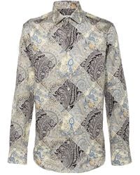 Etro - Paisley-Printed Curved Hem Shirt - Lyst