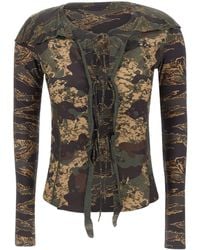 DIESEL - T-Afry Mixed Camo Printed Tied Cardigan - Lyst
