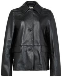 TOTEME - Lapel Long-Sleeved Leather Jacket - Lyst