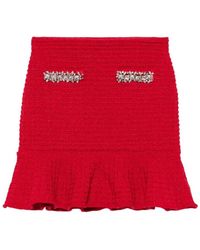 Self-Portrait - Textured Knit Mini Skirt - Lyst
