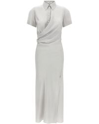 McQueen - Draped Corset Shirt Dress - Lyst