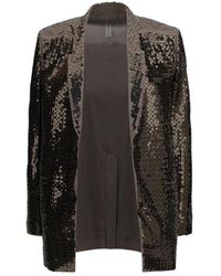 Rick Owens - Single-Breasted Sequin Embellished Jacket - Lyst