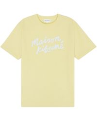 Maison Kitsuné - Maison Kitsuné Logo Printed Crewneck T-Shirt - Lyst