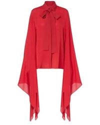 Elie Saab - Tie-Neck Silk Blouse - Lyst