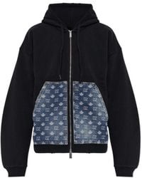 DSquared² - Monogram Denim Panel Hoodie - Lyst