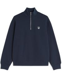 Maison Kitsuné - Maison Kitsuné Fox Head Half-Zip Sweatshirt - Lyst