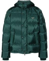 Prada - Triangle-Logo Padded Puffer Jacket - Lyst