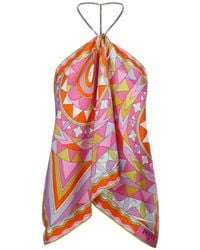 PUCCI - Pucci Manuba Printed Halterneck Top - Lyst