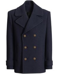 Balmain - Double Breasted Pea Coat - Lyst