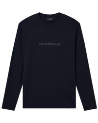 Emporio Armani - Slim-Fit Pima Jersey Jumper With Printed Logo - Lyst