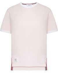 Thom Browne - Logo Patch Asymmetric Hem T-Shirt - Lyst